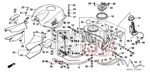 RESERVOIR A CARBURANT CBR600RR5 de 2005